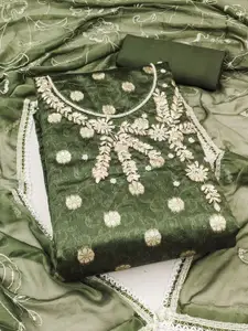 ASISA Floral Embroidered Beads & Stones Art Silk Unstitched Dress Material