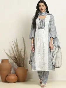 Biba Pure Cotton Embellished Unstitched Dress Material