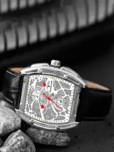 Franktime Men Brass Dial & Leather Straps Analogue Watch FT-0049 SL