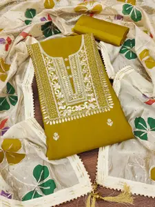 Maroosh Floral Embellished Gotta Patti Unstitched Dress Material