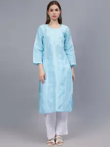 Seva Chikan Ethnic Motifs Embroidered Chikankari Straight Kurta