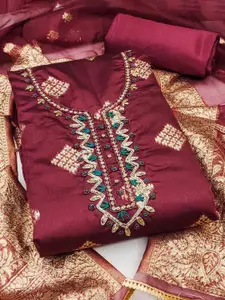 ASISA Ethnic Motifs Woven Design Beads and Stones Unstitched Dress Material