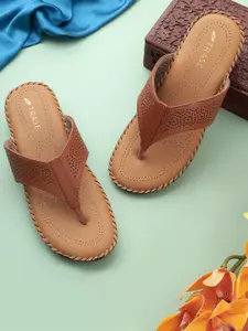 TRASE Women Open Toe Flats with Laser Cuts