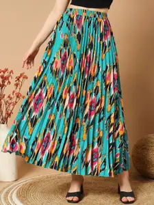 OTABU Women Abstract Accordian Pleats A-line Maxi Skirts