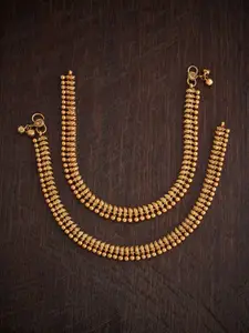 Kushal's Fashion Jewellery Gold-Plated Ethnic Antique Payal Anklet