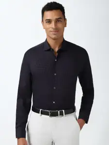 Peter England Elite Men Slim Fit Opaque Printed Formal Shirt