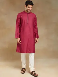 Fabindia Band Collar Slim Fit Straight Kurta