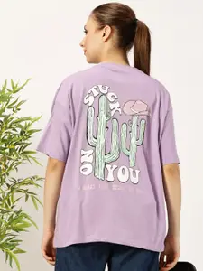 THE HOLLANDER Women Graphic Printed Round Neck Cotton Oversized T-shirt