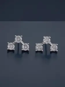 Kushal's Fashion Jewellery Sterling Silver Cubic Zirconia Gold-Plated Studs