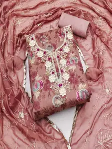 ASISA Floral Embroidered Organza Unstitched Dress Material