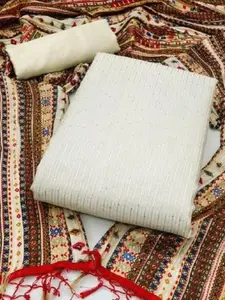 JULEE Striped Embellished Sequinned Detail Unstitched Dress Material