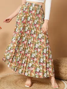 OTABU Floral Printed A-Line Maxi Skirt