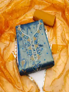 ASISA Ethnic Motifs Embroidered Beads and Stones Organza Unstitched Dress Material