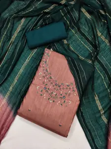 JULEE Floral Embroided Sequinned Unstitched Dress Material