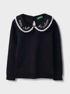 United Colors of Benetton Girls Embroidered Typography Sweatshirt