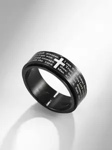 fabula Men Cross Tough Stainless Steel Biker Ring