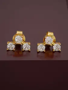 Kushal's Fashion Jewellery Sterling Silver Cubic Zirconia Gold-Plated Studs