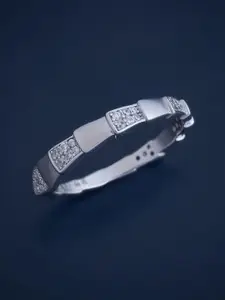 Kushal's Fashion Jewellery Sterling Silver Cubic Zirconia Rhodium-Plated Finger Ring