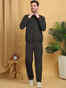 Sweet Dreams Men Solid Mock Collar Mid-Rise Tracksuit