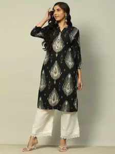 Rangriti Paisley Embroidered Sequinned Straight Kurta