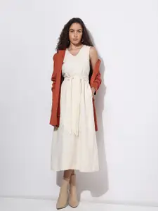 Vero Moda Linen Fit & Flare Midi Dress
