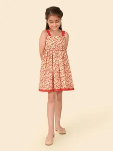 Fabindia Girls Floral Printed A-Line Dress