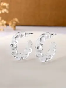 Voylla Quirky Twisted Chunky Half Hoop Earrings