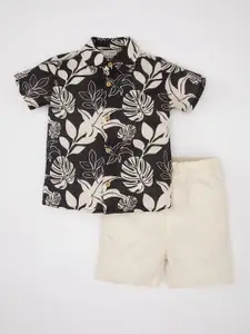 DeFacto Boys Printed Pure Cotton Shirt with Shorts
