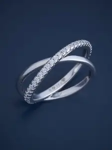 Kushal's Fashion Jewellery  Sterling Silver Cubic Zirconia Rhodium-Plated Finger Ring