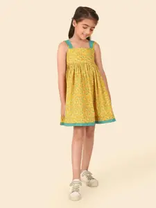 Fabindia  Girls Ethnic Motifs Print A-Line Dress