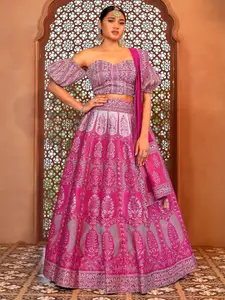 PURVAJA Ready to Wear Lehenga & Unstitched Blouse With Dupatta