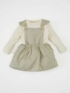 DeFacto Girls Pure Cotton T-shirt With Skirt