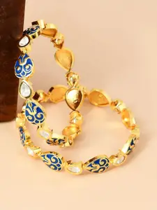 Voylla Set Of 2 Gold-Plated Kundan-Studded Bangles