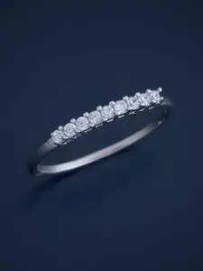Kushal's Fashion Jewellery  Sterling Silver Cubic Zirconia Rhodium-Plated Finger Ring