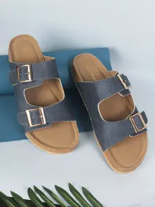 DressBerry Women Open Toe Flats with Buckles