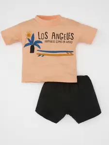 DeFacto Boys Printed Pure Cotton T-shirt with Shorts