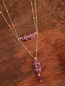 Voylla Gold-Plated Pashmina Wajiha Kundan Studded Layered Necklace