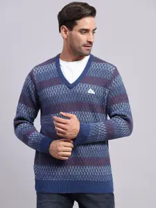 Monte Carlo Men Self Design Woollen Pullover