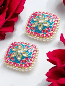 OOMPH Square Shaped Kundan Studs