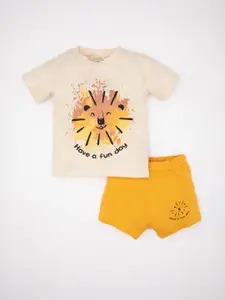 DeFacto Boys Printed Pure Cotton T-shirt With Shorts
