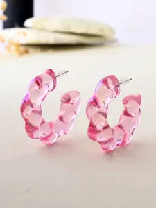 Voylla Quirky Twisted Chunky Half Hoop Earrings