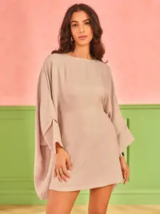 AND Flared Sleeve A-Line Short Dress