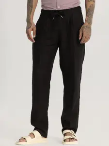 Snitch Men Relaxed Loose Fit Solid Trousers