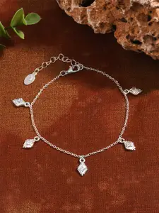 Accessorize London Crystal Leaf Anklet