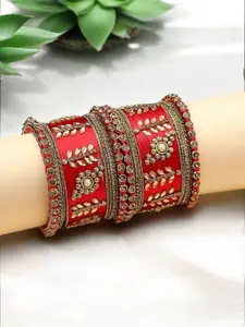 Anouk Set Of 10 Kundan-Studded Bangles