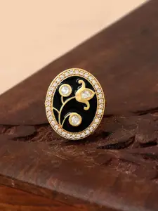 Voylla Pashmina Nyasia Gold-Plated Stone-Studded Finger Ring