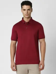 Van Heusen Men Solid Polo Collar Cotton T-shirt