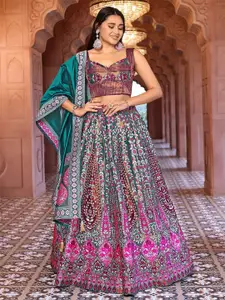PURVAJA Ready to Wear Lehenga & Unstitched Blouse With Dupatta