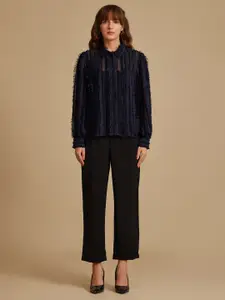 Kazo Women Standard Spread Collar Solid Formal Shirt