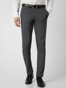 Van Heusen Men Textured Printed Slim Fit Trousers